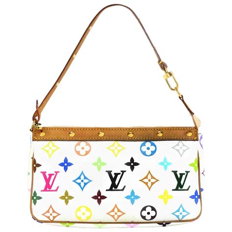 white louis vuitton bag with colored letters|louis vuitton white monogram bag.